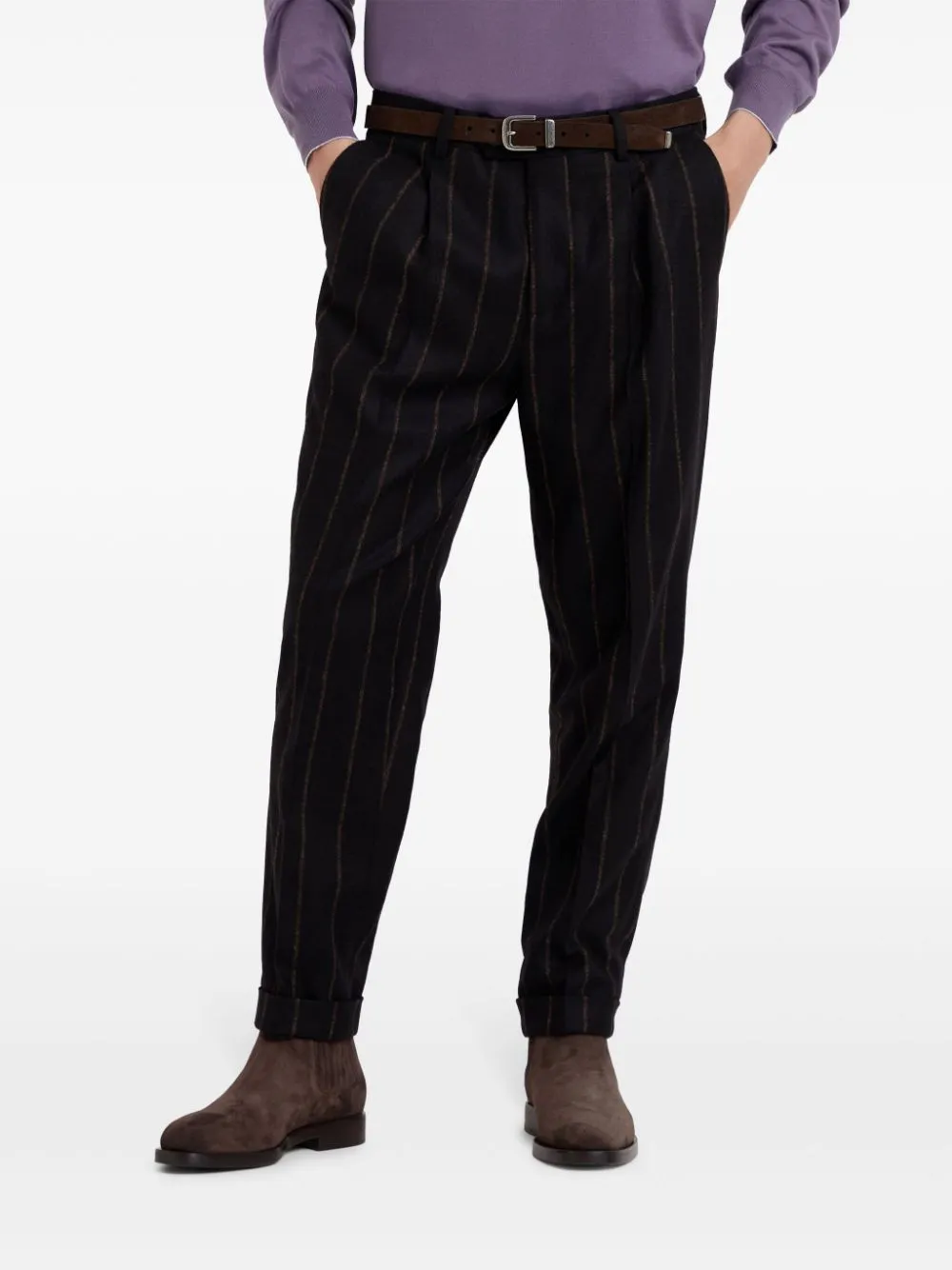 Striped Tapered Trousers