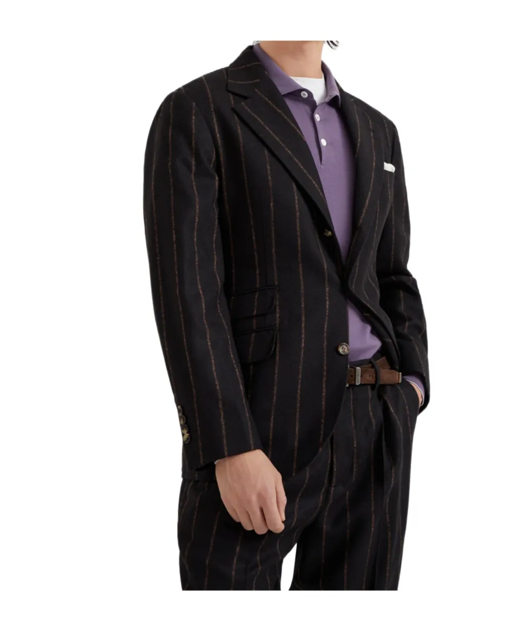 Single-Breasted Striped Blazer