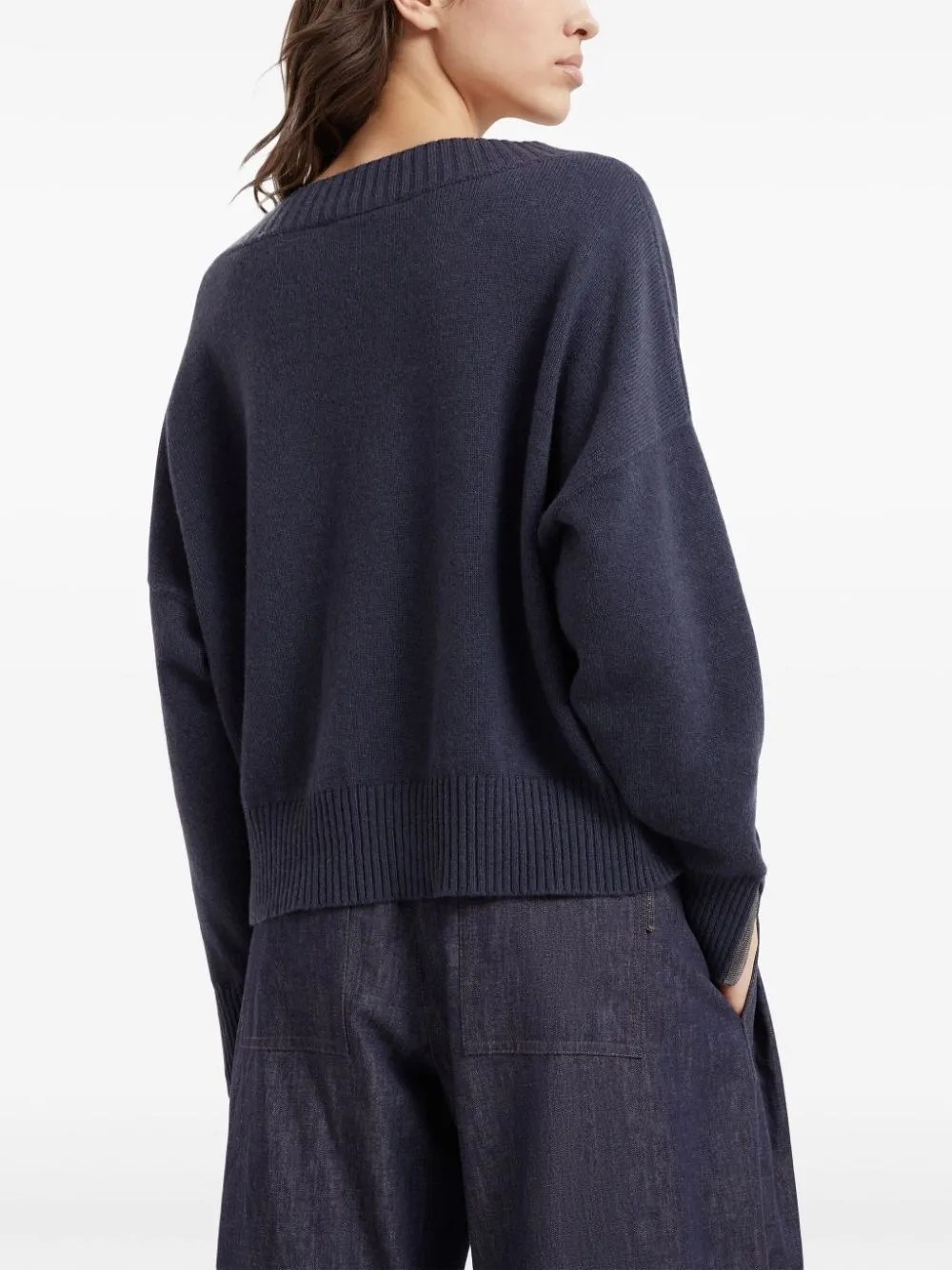 V-Neck Long-Sleeved Sweater