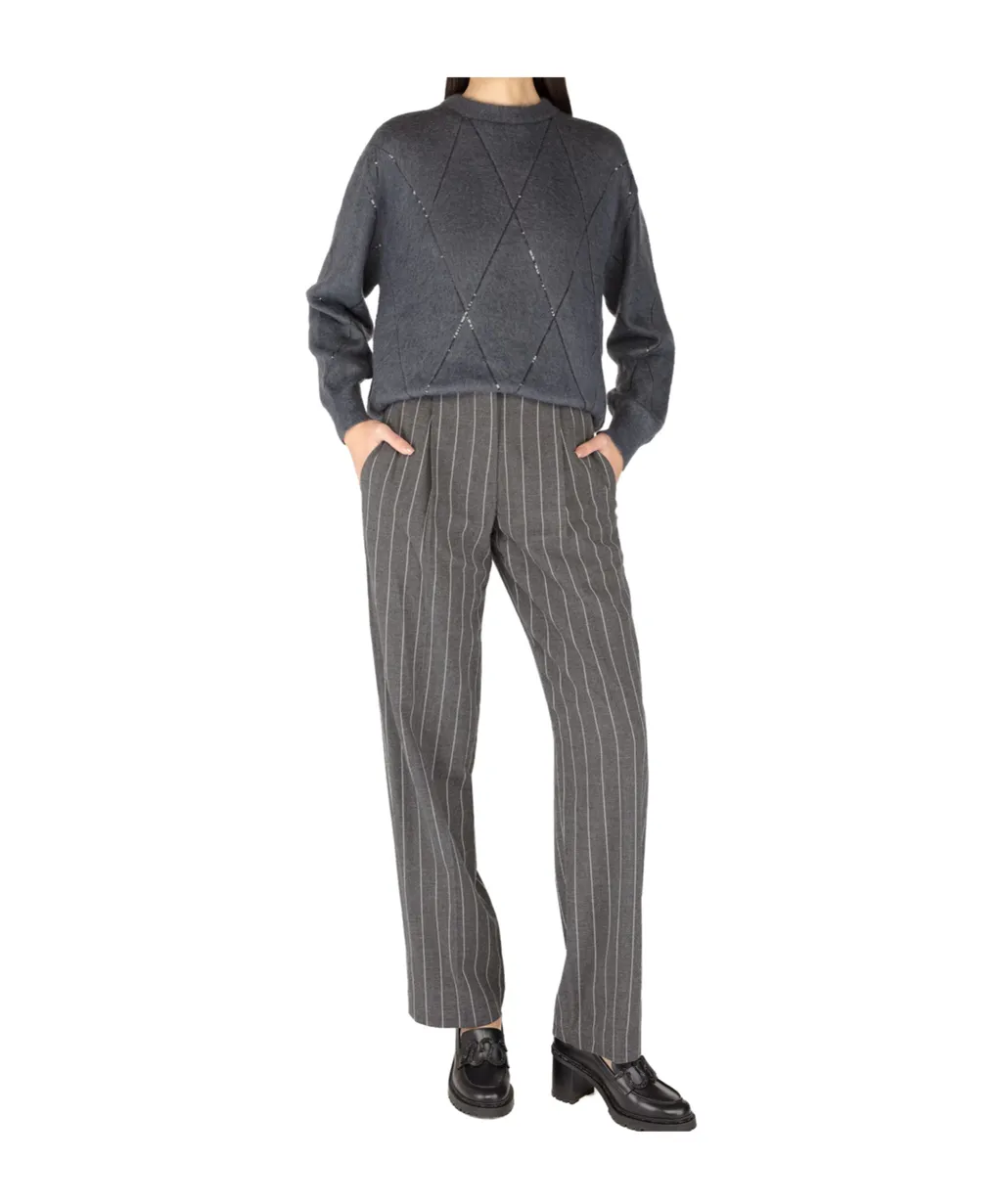 Tapered Striped Pants