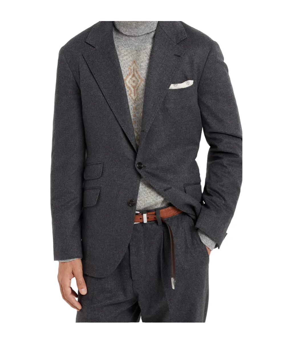 Curved-Hem Suit Jacket