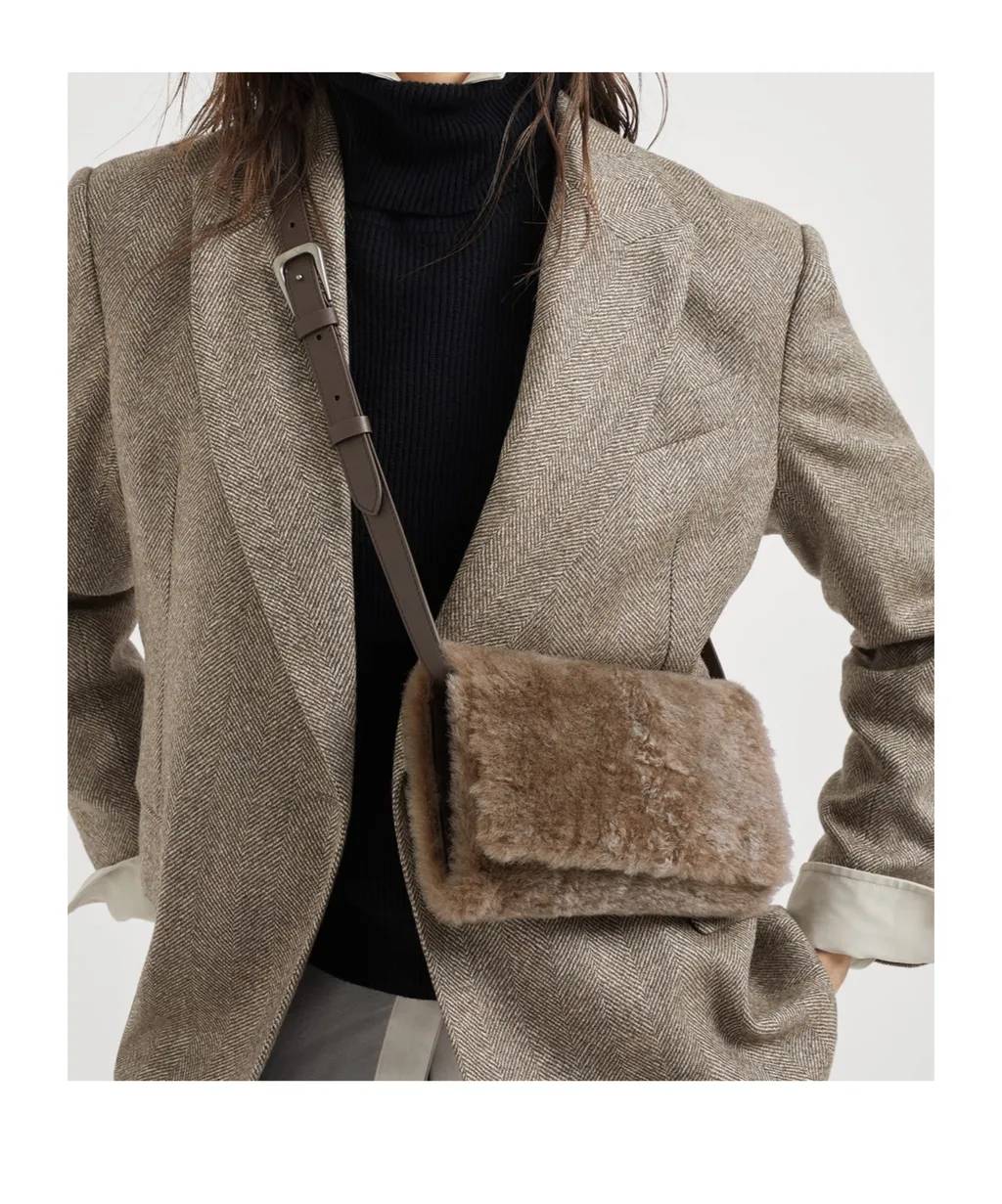 Shearling Cross Body Bag