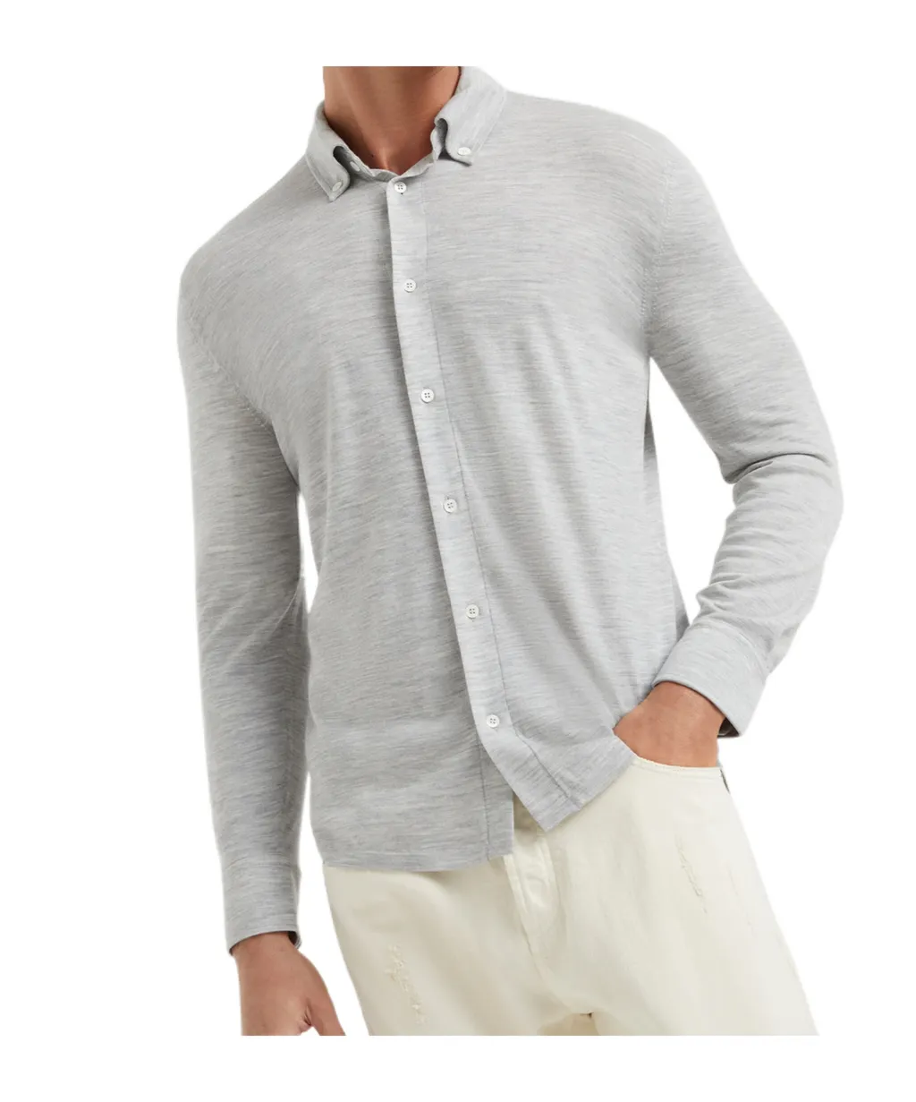 Long-Sleeve Knitted Shirt