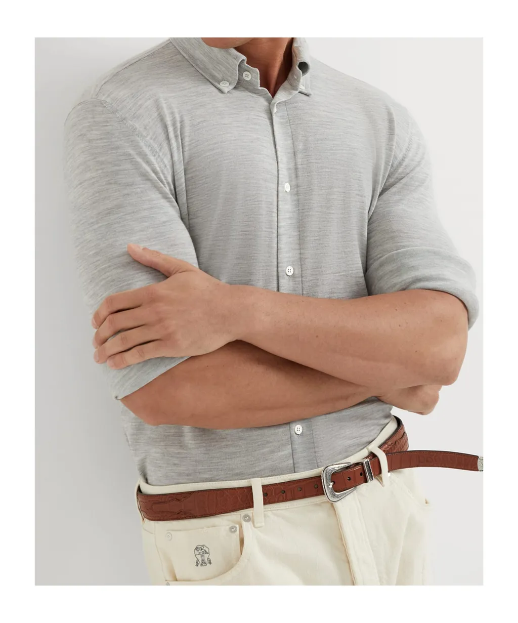 Long-Sleeve Knitted Shirt