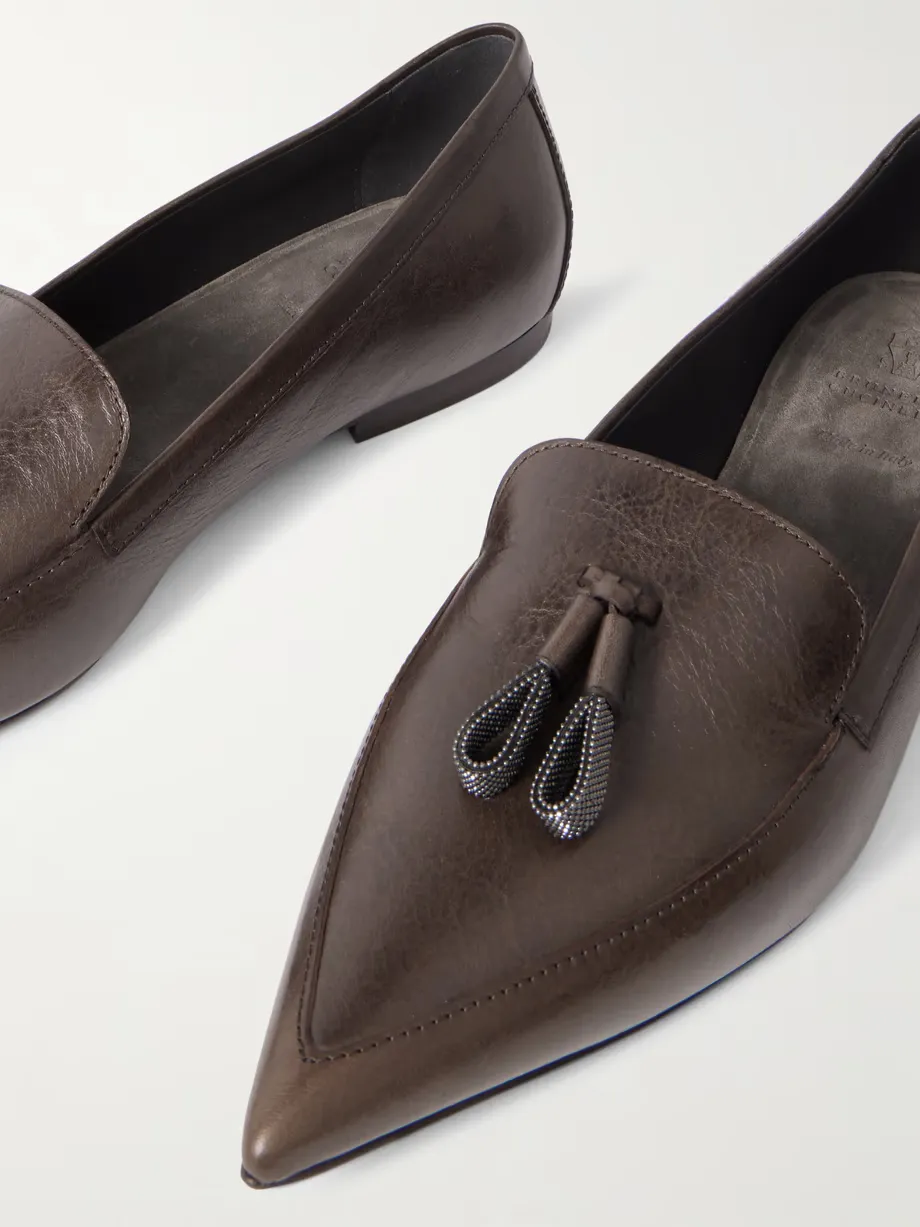 Beaded Tassel Loafers