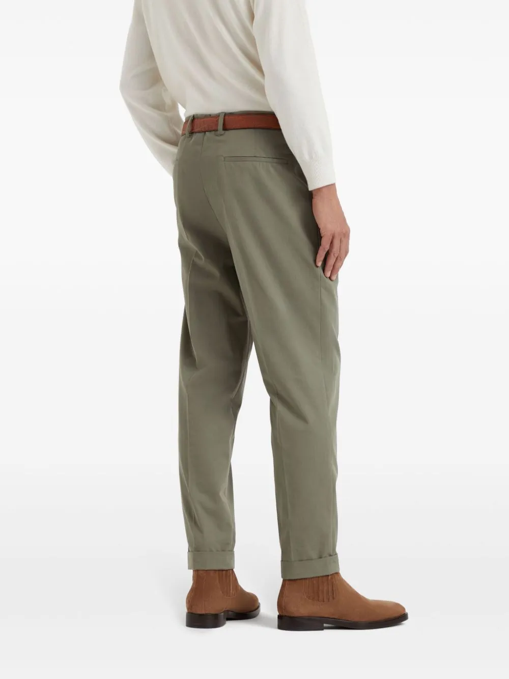 Garment-Dyed Gabardine Trousers