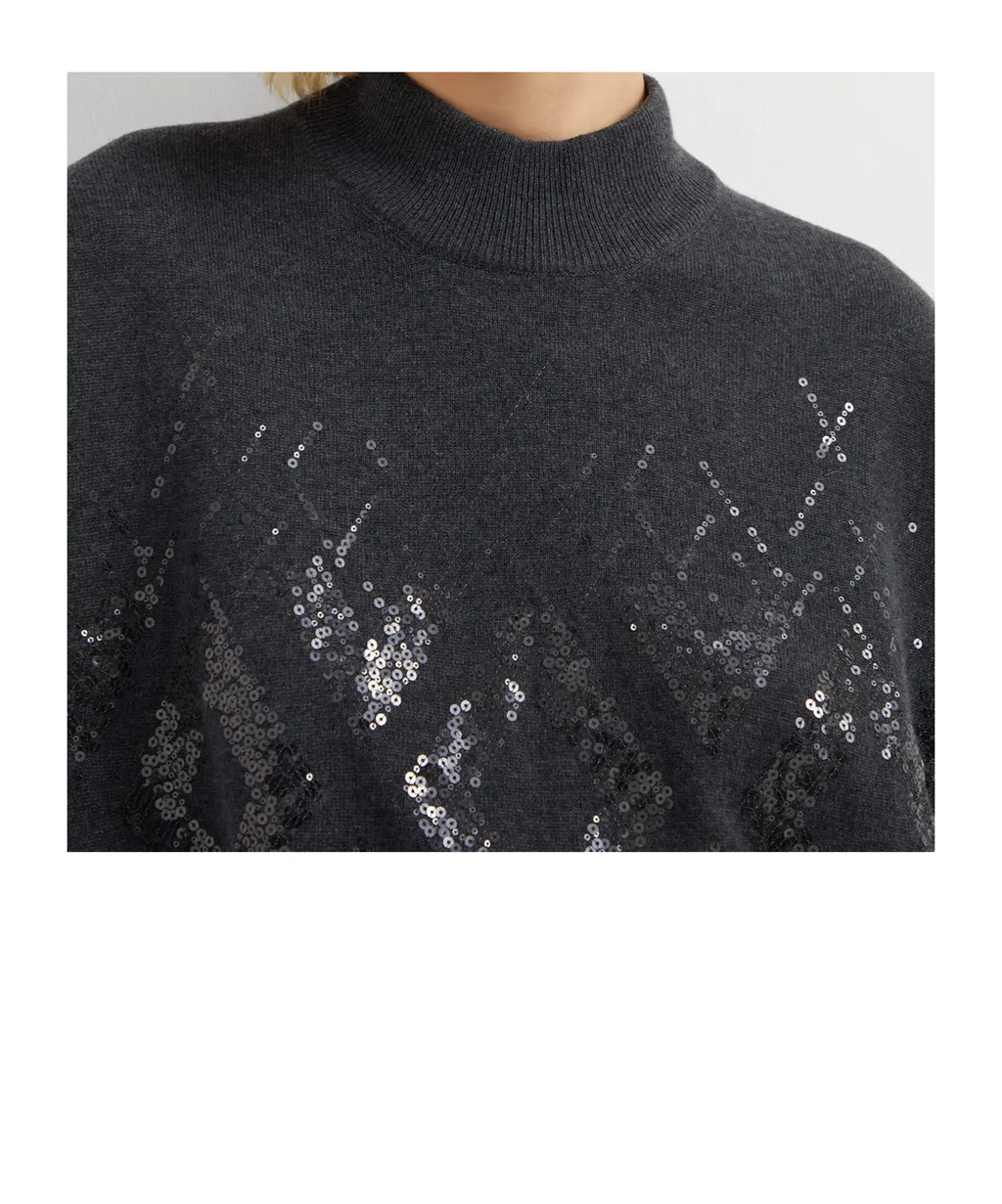 Sequin-Embellished Midi Dress