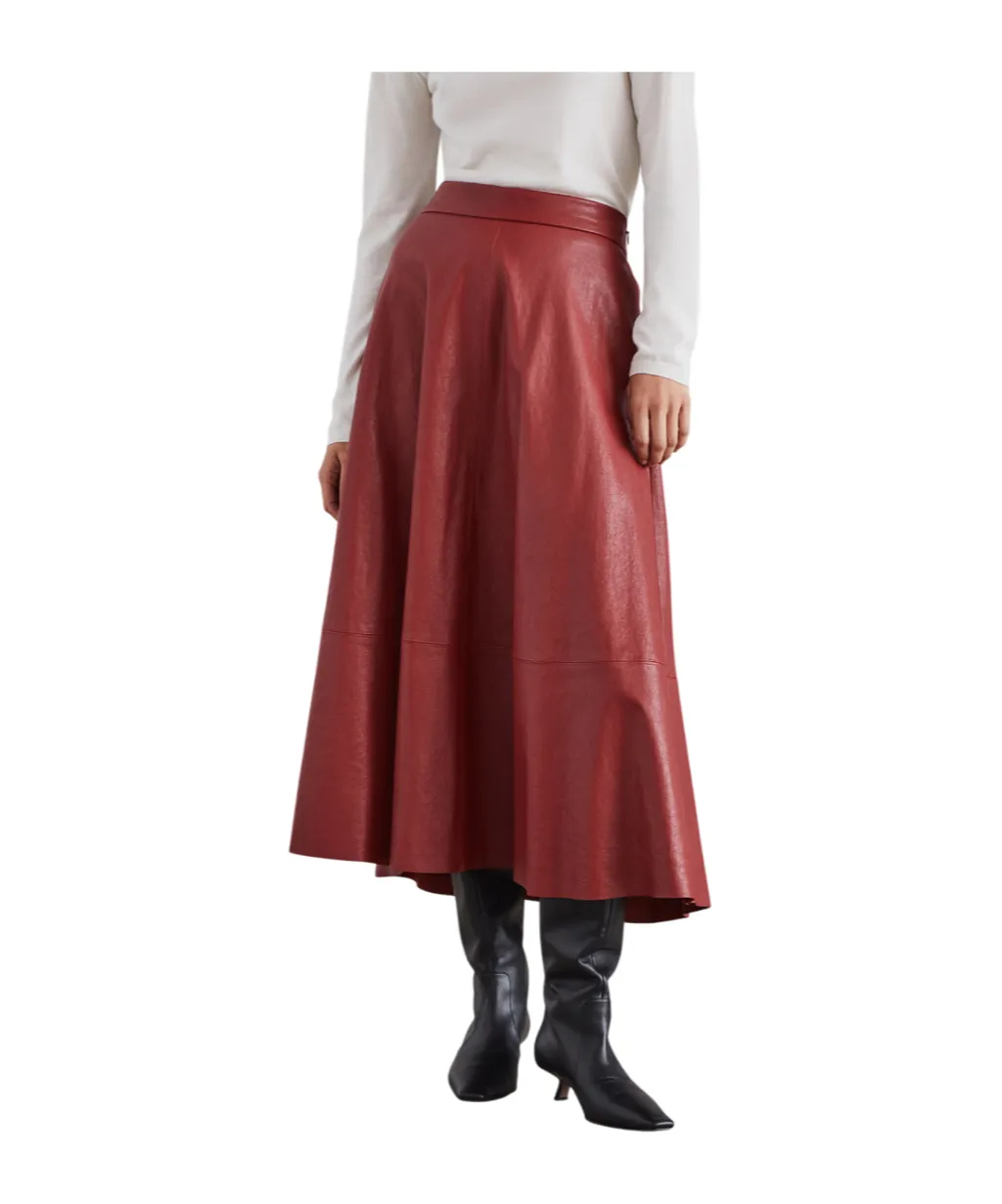 Leather Midi Skirt
