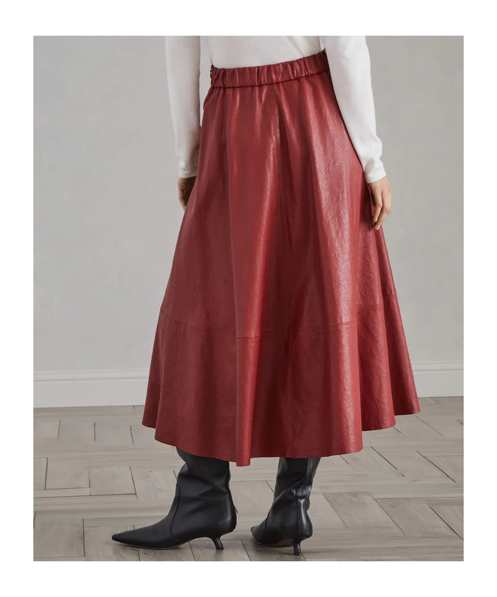 Leather Midi Skirt