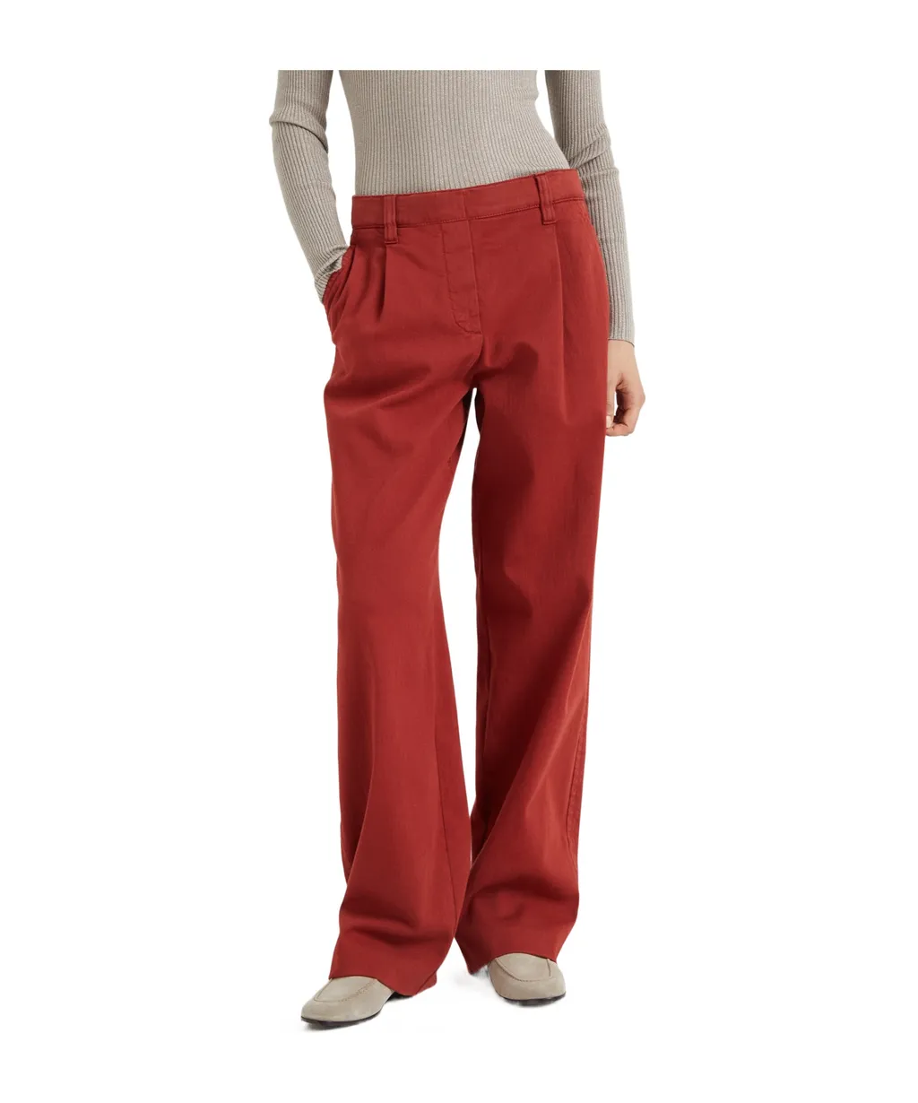 Cotton Mid-Rise Pants
