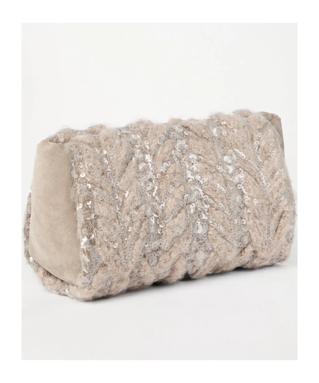 Sequin-Embellished Clutch Bag