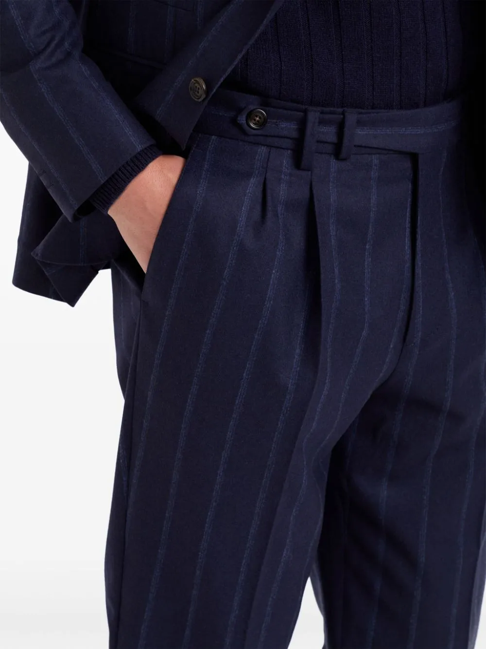 Pinstriped Wool Trousers