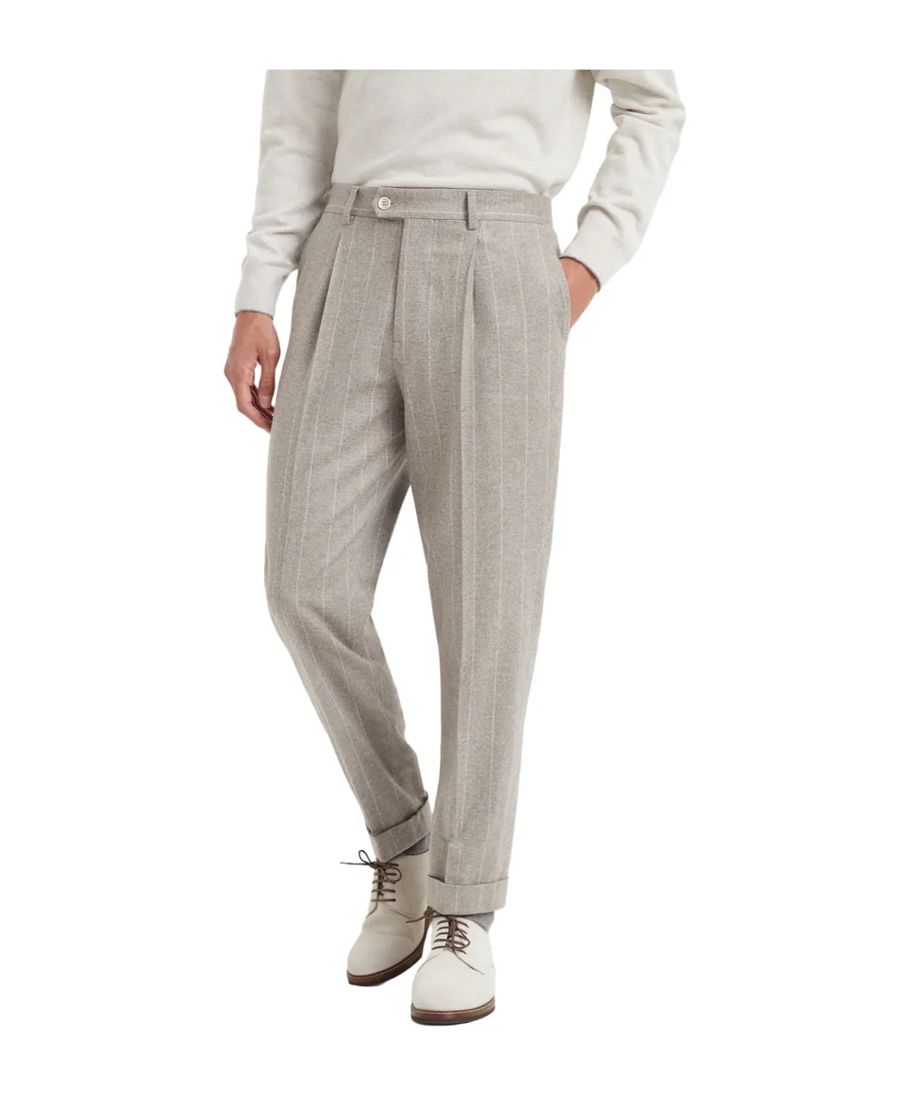 Pressed-Crease Tapered Trousers