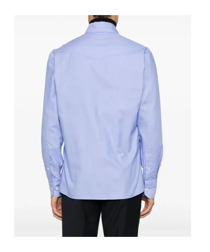 Spread-Collar Cotton Shirt