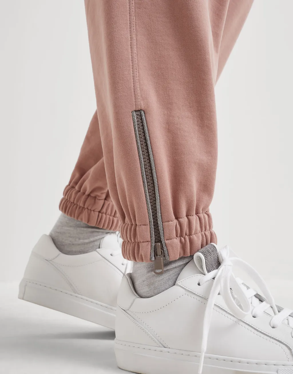 Monili-Detail Cotton Track Pants