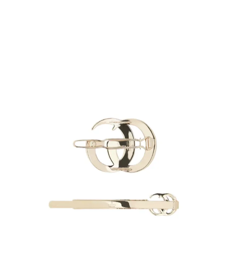 Double G Hair Slide Set With Crystals