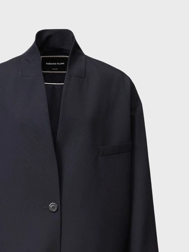 Long-Sleeved Single-Breasted Jacket