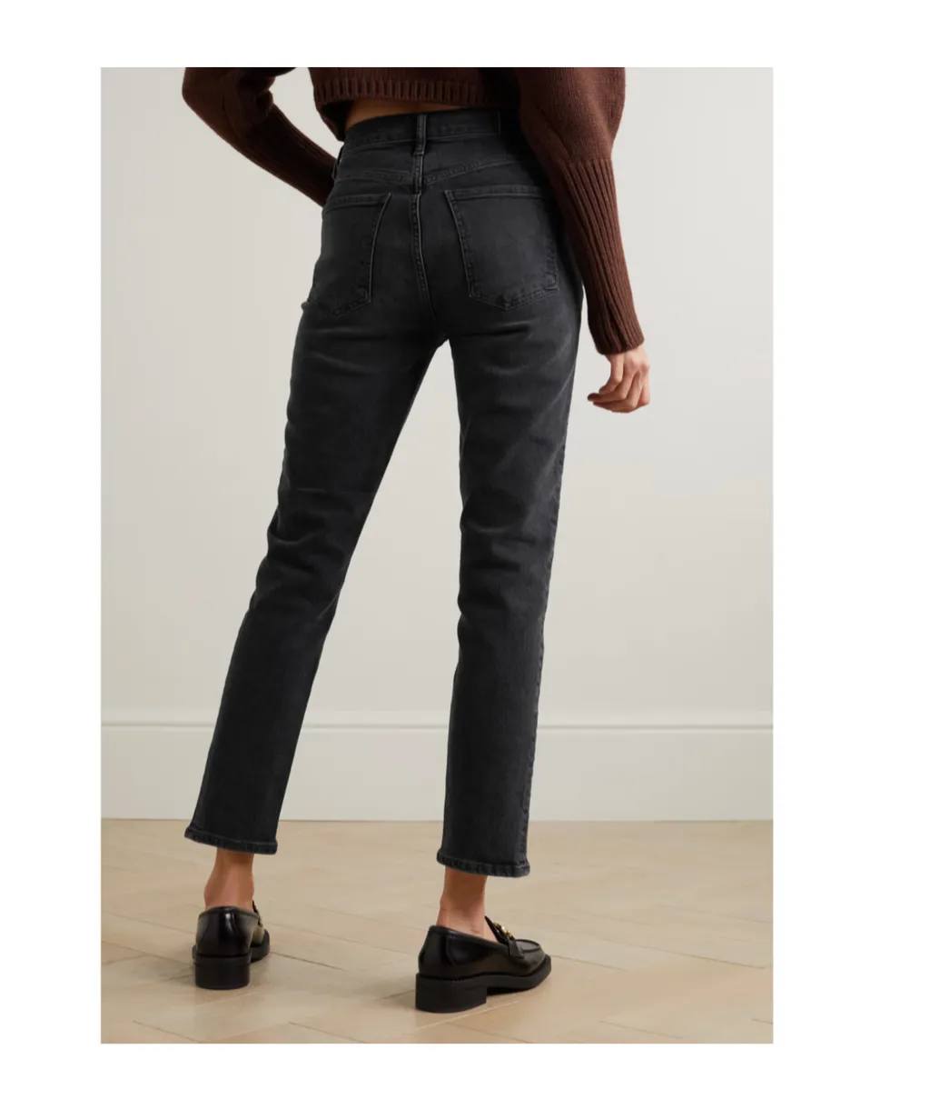 High-Waisted Straight Leg Jeans