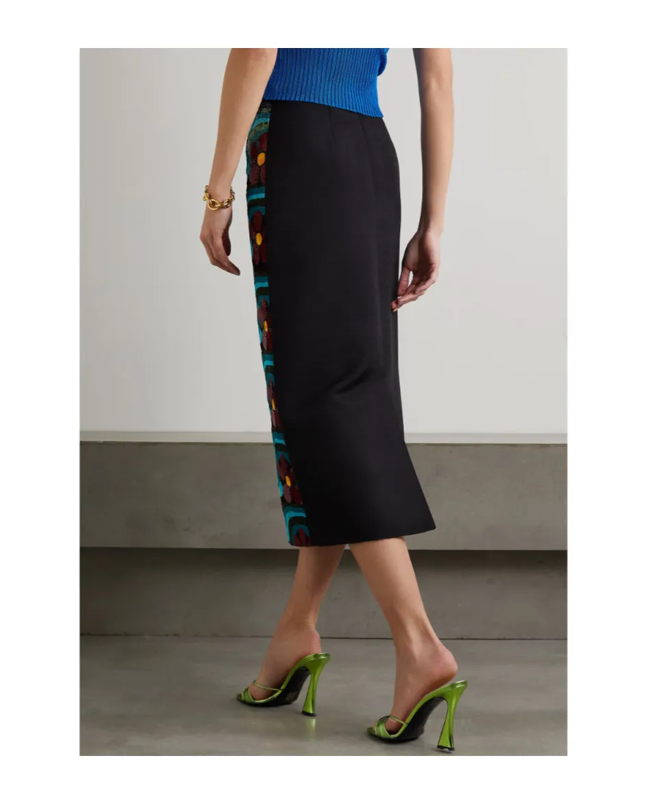 Sequin-Blend Midi Skirt