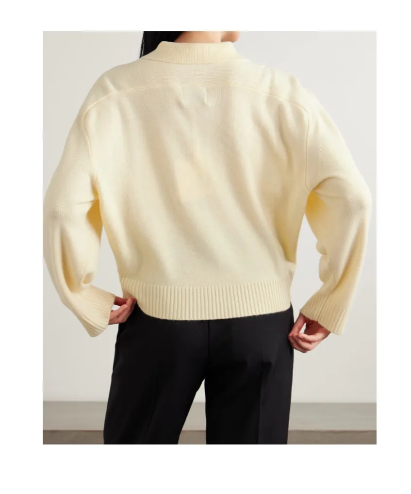 Homere Embroidered Cashmere Polo Sweater