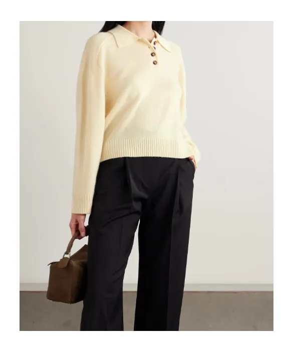 Homere Embroidered Cashmere Polo Sweater