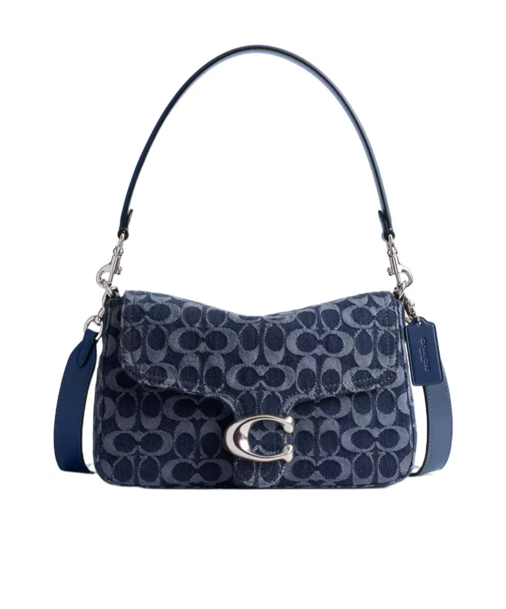 Soft Tabby Shoulder Bag In Signature Denim