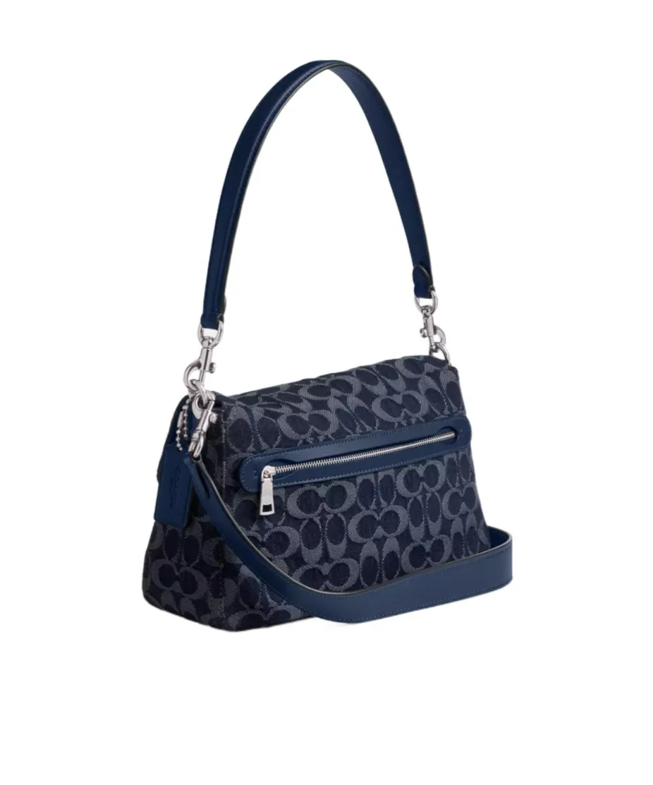 Soft Tabby Shoulder Bag In Signature Denim