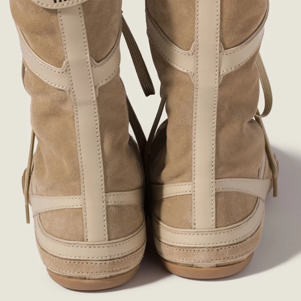 Gymnasium Suede And Shearling Boxer Boots