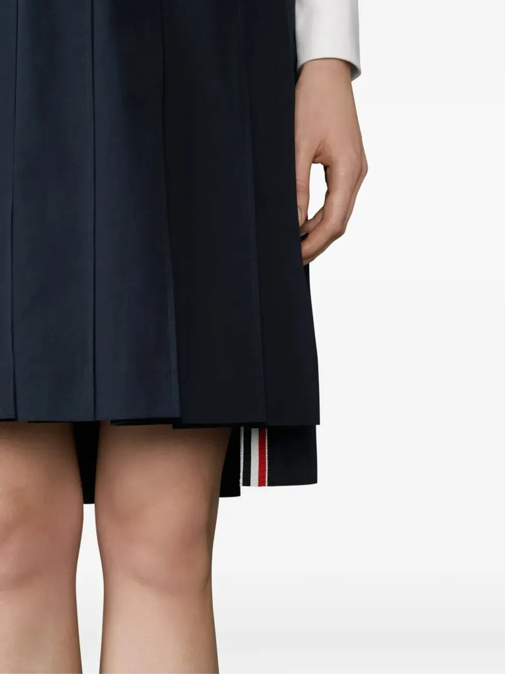 Twill Pleated Mini Skirt