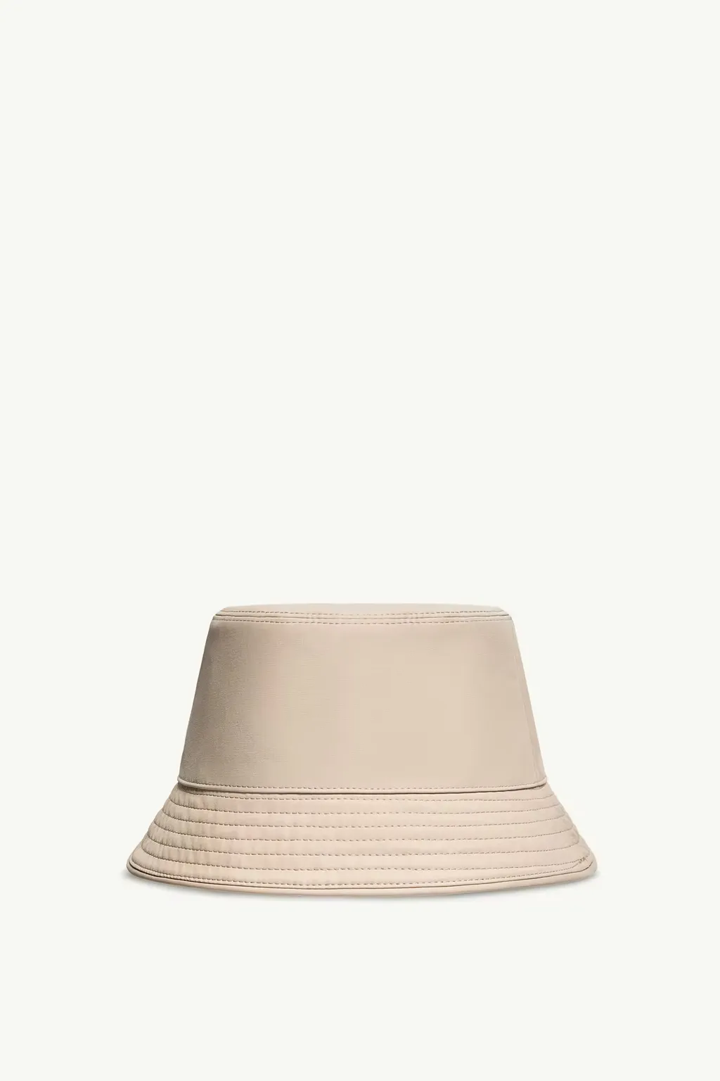 Leather Logo Cotton Blend Bucket Hat
