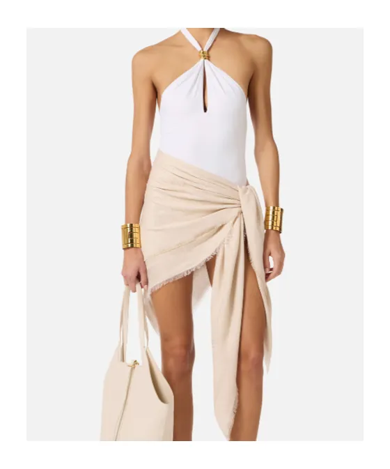 One-Piece Swimsuit With Jewel Detail