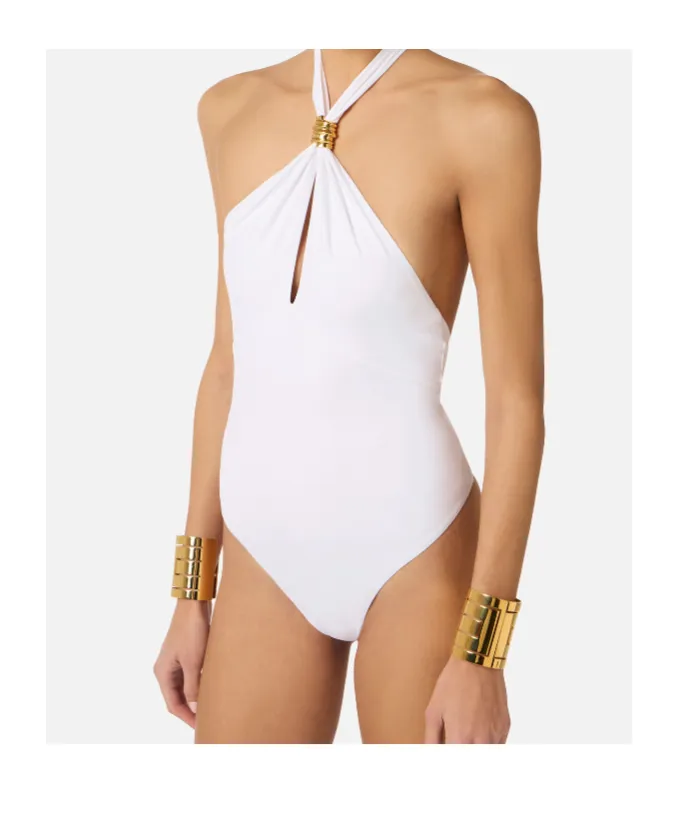 One-Piece Swimsuit With Jewel Detail