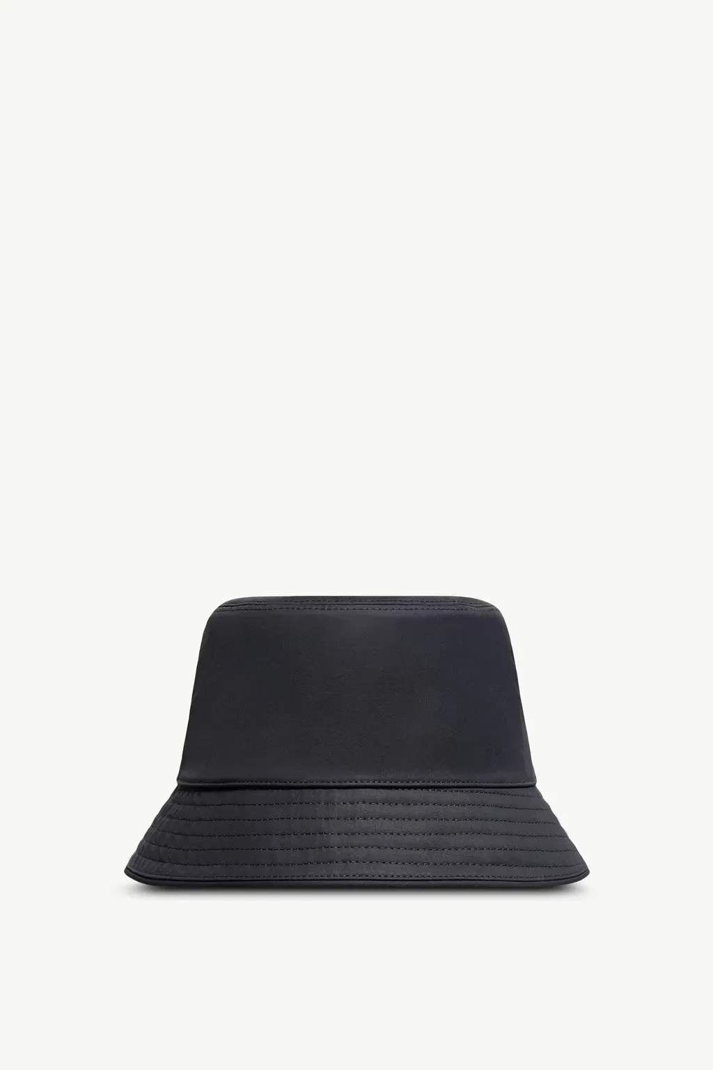 Leather Logo Cotton Blend Bucket Hat