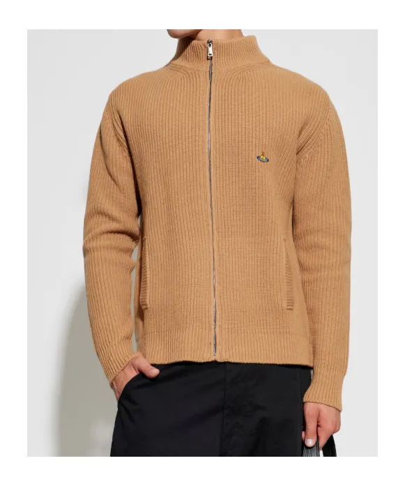 Long-Sleeved Zip-Up Cardigan