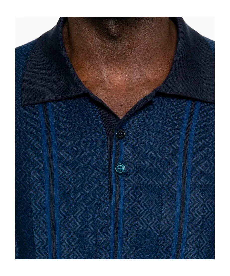Patterned Short-Sleeve Polo Shirt