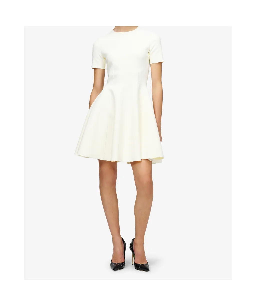 Fit And Flare Mini Dress In Ivory