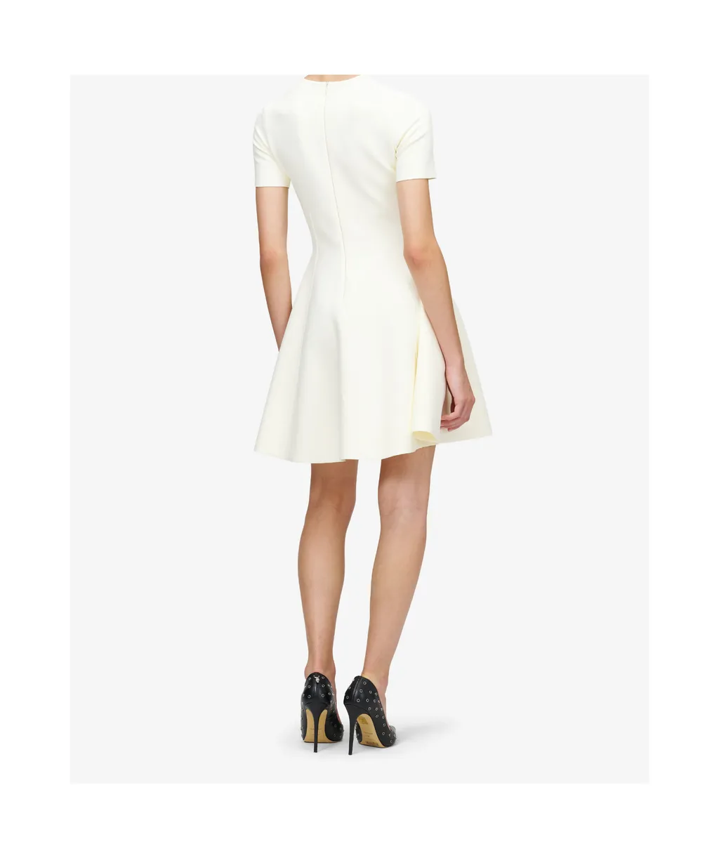 Fit And Flare Mini Dress In Ivory
