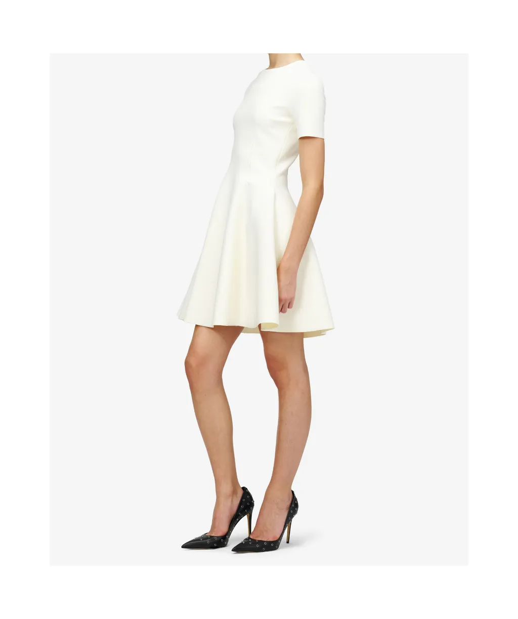 Fit And Flare Mini Dress In Ivory
