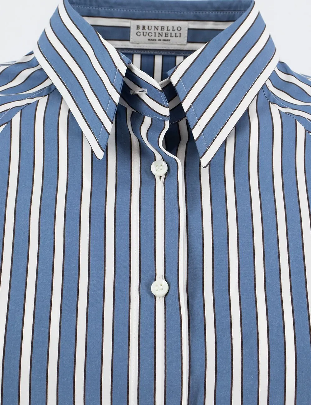 Brunello Cucinelli Striped Long-Sleeve Shirt