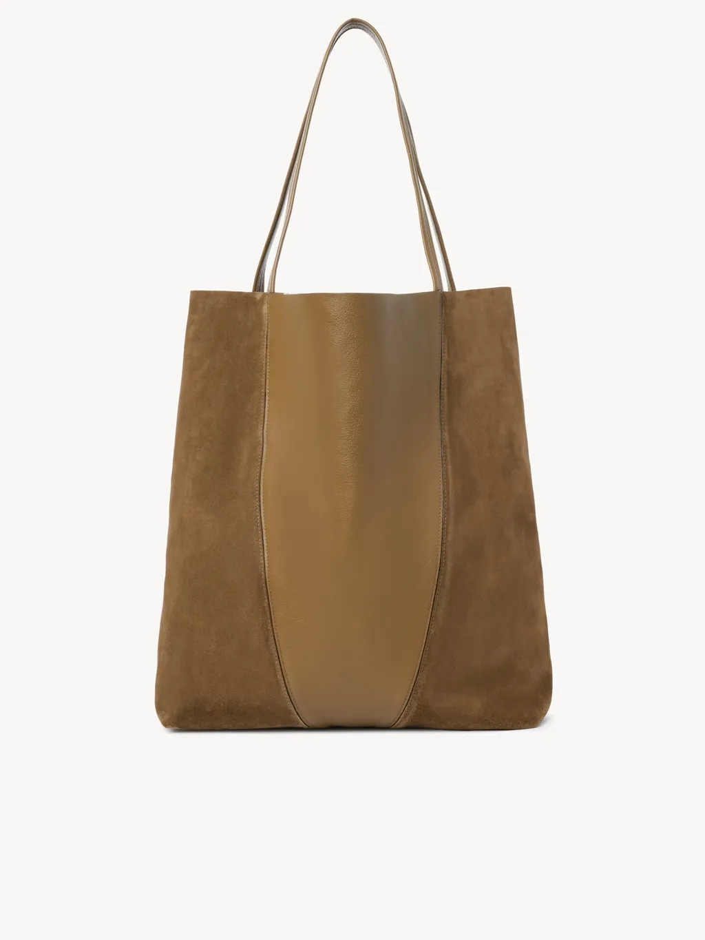 Large Chloé Spin Tote Bag In Grained And Suede Leather