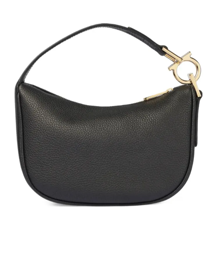 Textured Horseshoe Shoulder Bag