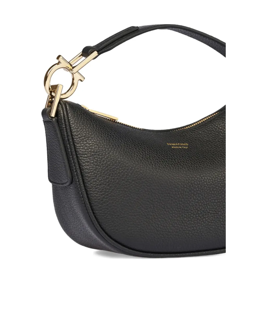 Textured Horseshoe Shoulder Bag