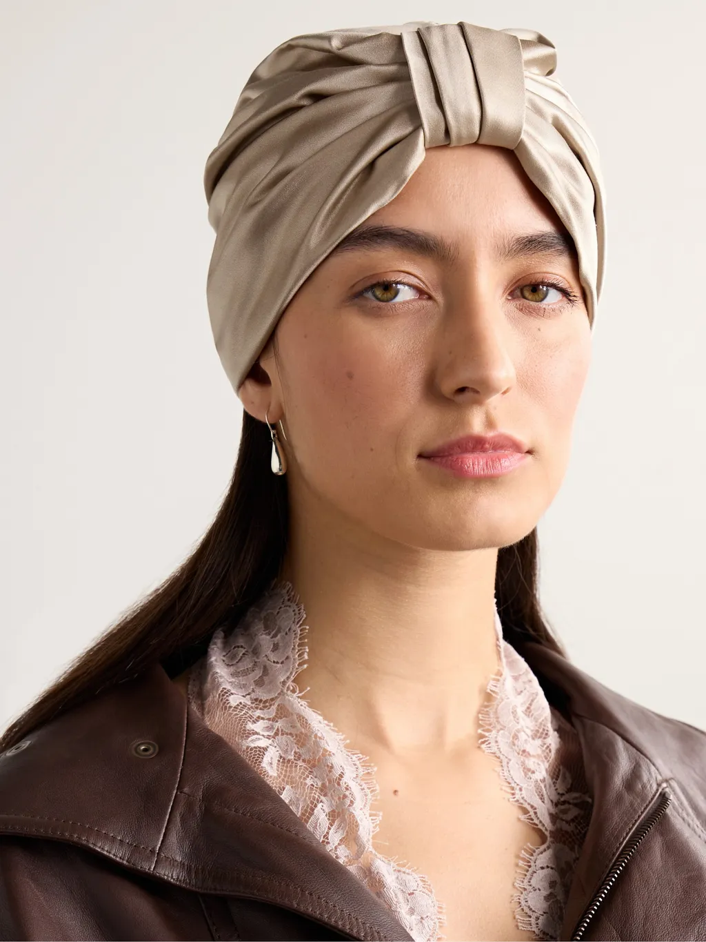 Sasha Gathered Duchesse-Satin Hair Wrap