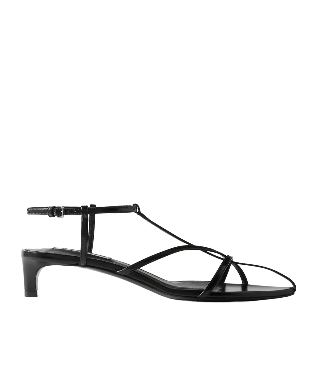 Leather High-Heeled Sandals