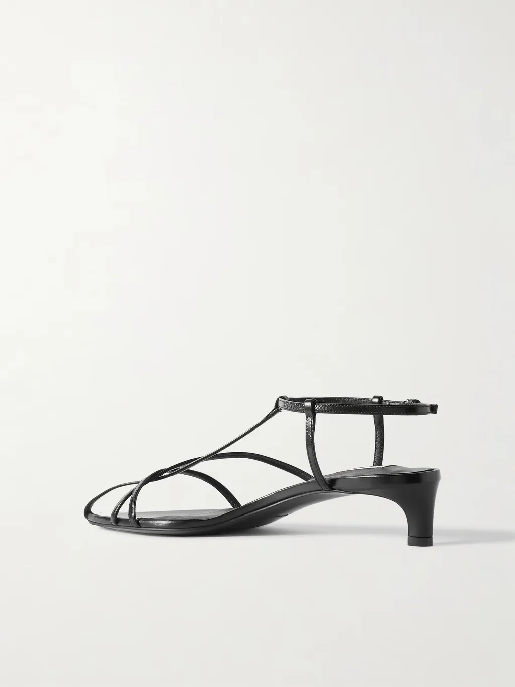 Leather High-Heeled Sandals