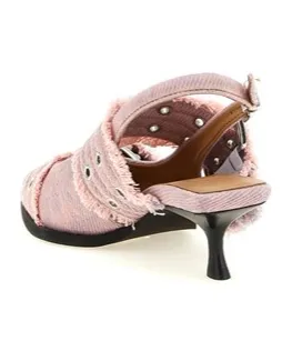 Ganni Buckle Fringed Slingback Pumps