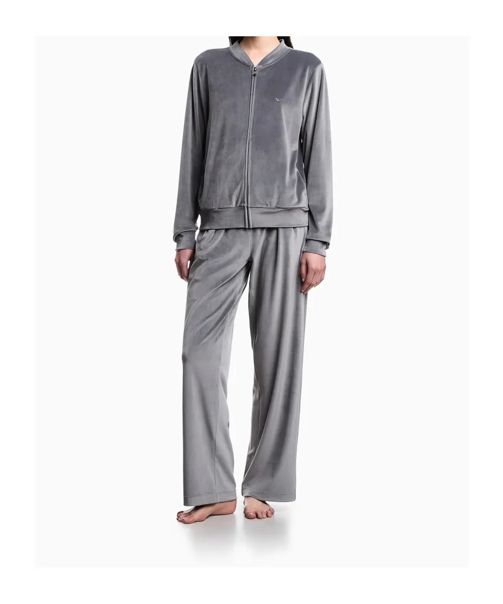 Long-Sleeved Sweatshirt And Elastic-Waist Trousers Two-Piece Set.