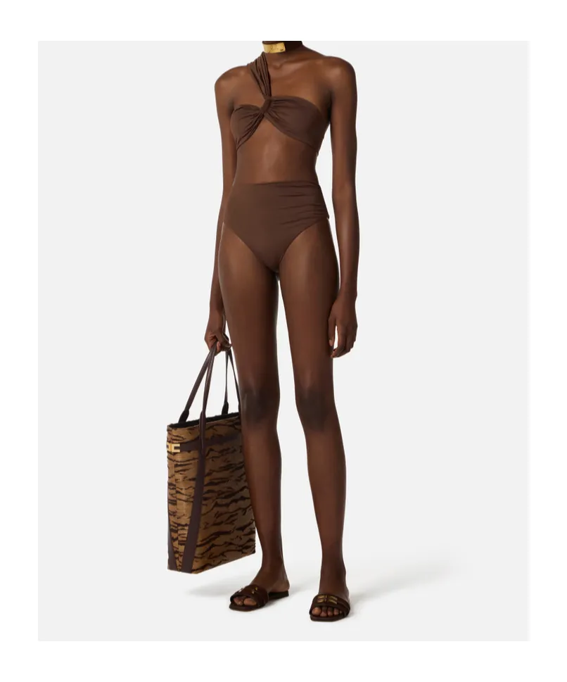 Elisabetta Franchi Jewel One-Shoulder Bikini