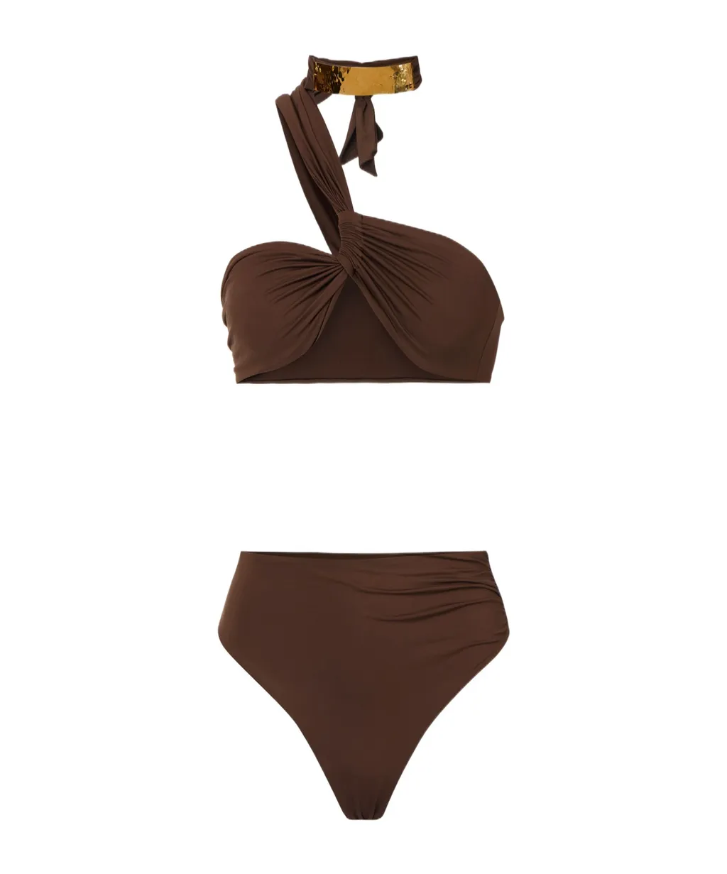 Elisabetta Franchi Jewel One-Shoulder Bikini
