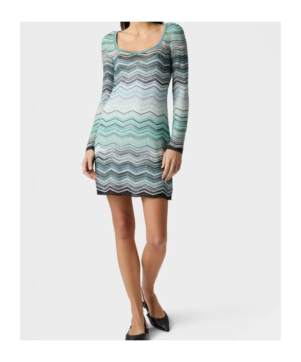 Missoni Chevron Lamé Mini Knitted Dress